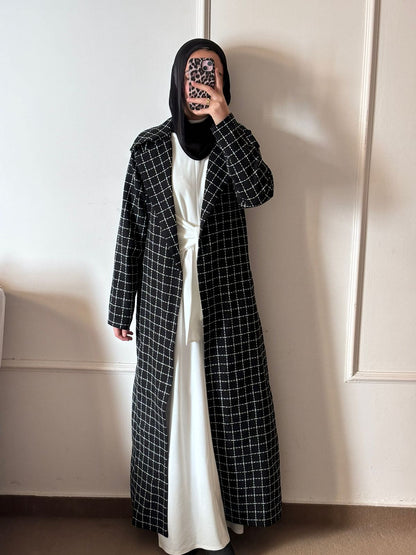 Black & White Checkered Coat