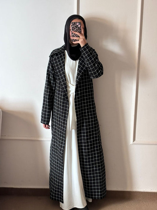 Black & White Checkered Coat