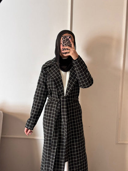 Black & White Checkered Coat
