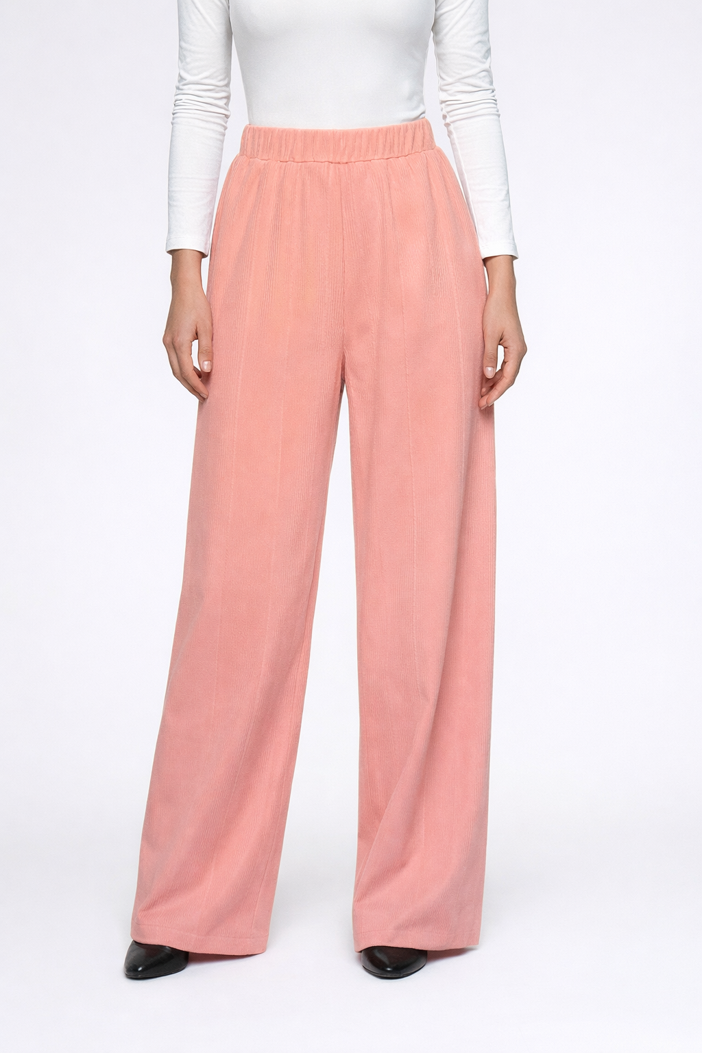 Mira Ribbed Pant - Peach