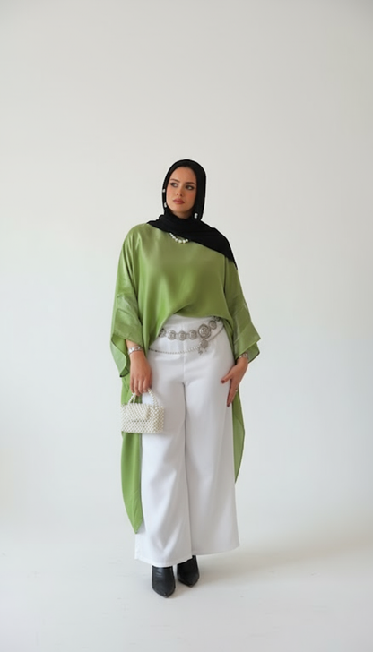 Shirt Dress Olive Sheen