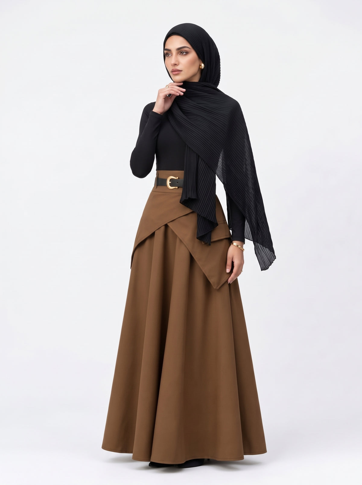 The Axis Layered Skirt (Coffe)